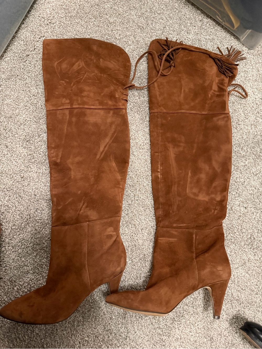 Women’s Over-the-Knee Suede Boots in cognac suede